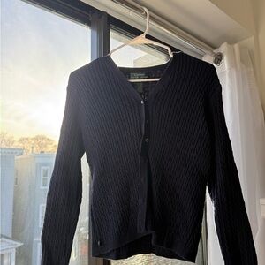 Vintage Navy Ralph Lauren Cable Knit Cardigan Sweater